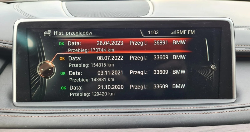 BMW X6 cena 153000 przebieg: 199000, rok produkcji 2015 z Poznań małe 121